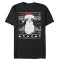 thumbnail image 1 of Men's Star Wars The Last Jedi Ugly Christmas Porg Graphic Tee Black 2X Large, 1 of 4