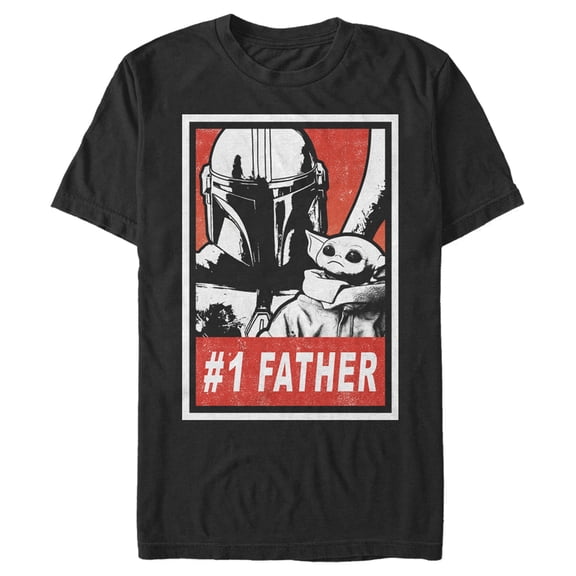 Men's Star Wars: The Mandalorian #1 Father Din Djarin and Grogu Graphic Tee Black 2X Large