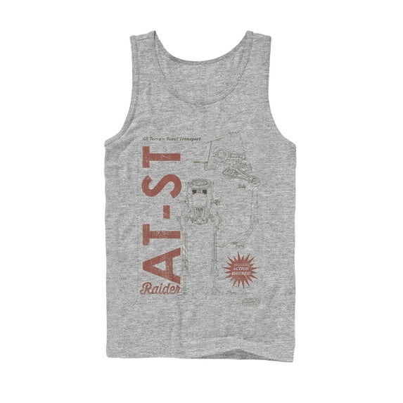Men's Star Wars: The Mandalorian AT-ST Action Figure Tank Top Athletic Heather Medium
