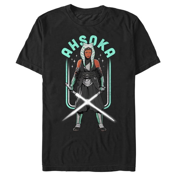Men's Star Wars: The Mandalorian Ahsoka Tano Portrait Graphic Tee Black Small