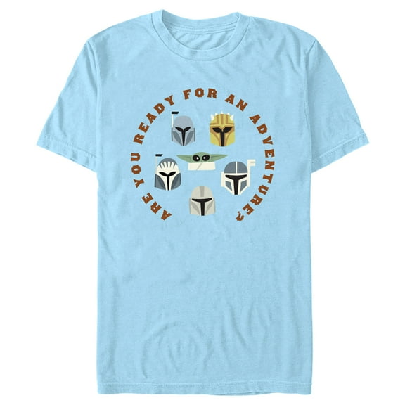 Men's Star Wars: The Mandalorian Are You Ready for an Adventure?  Graphic Tee Light Blue Medium