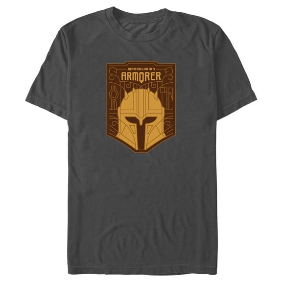 Men's Star Wars: The Mandalorian Armorer Crest  Graphic Tee Charcoal 2X Large