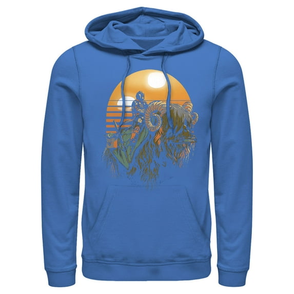 Men's Star Wars: The Mandalorian Bantha Riders Pull Over Hoodie Royal Blue Large