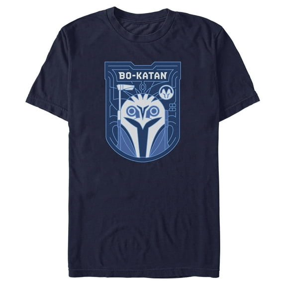 Men's Star Wars: The Mandalorian Bo-Katan Crest Graphic Tee Navy Blue 3X Large