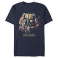 thumbnail image 1 of Men's Star Wars: The Mandalorian Boba Fett Honor the Deal Graphic Tee Navy Blue Small, 1 of 5