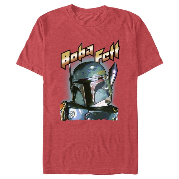 Men's Star Wars: The Mandalorian Boba Fett Portrait Graphic Tee Red Heather 3X Large