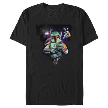 Men's Star Wars: The Mandalorian Boba Fett in Space  Graphic Tee Black Small