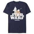 thumbnail image 1 of Men's Star Wars: The Mandalorian Bounty Hunter and The Child Silhouette  Graphic Tee Navy Blue Medium, 1 of 4