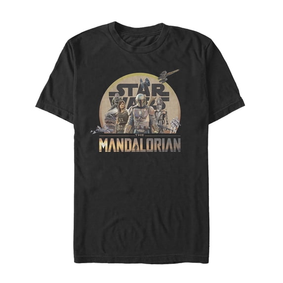 Men's Star Wars: The Mandalorian Character Collage Graphic Tee Black 3X Large