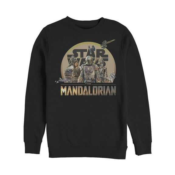 Men's Star Wars: The Mandalorian Character Collage  Sweatshirt Black 2X Large