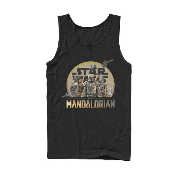 Men's Star Wars: The Mandalorian Character Collage  Tank Top Black 2X Large