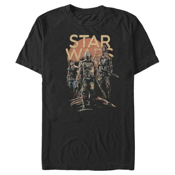 Men's Star Wars: The Mandalorian Character Entourage Graphic Tee Black 3X Large