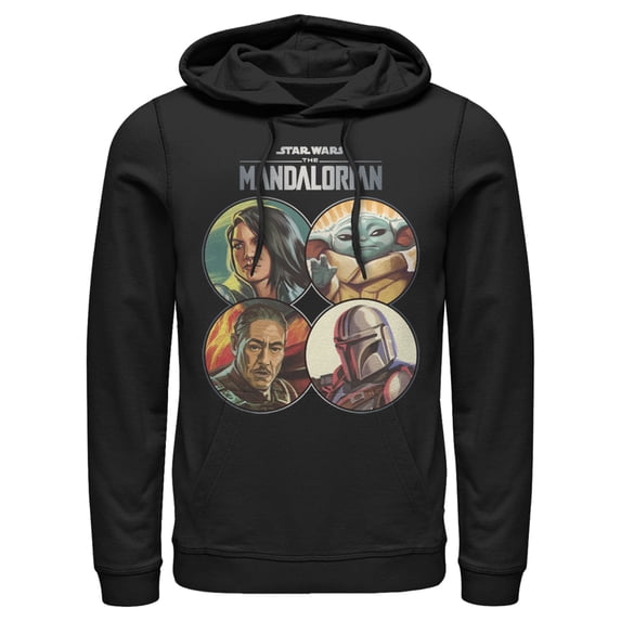 Men's Star Wars: The Mandalorian Character Frame Pull Over Hoodie Black 3X Large
