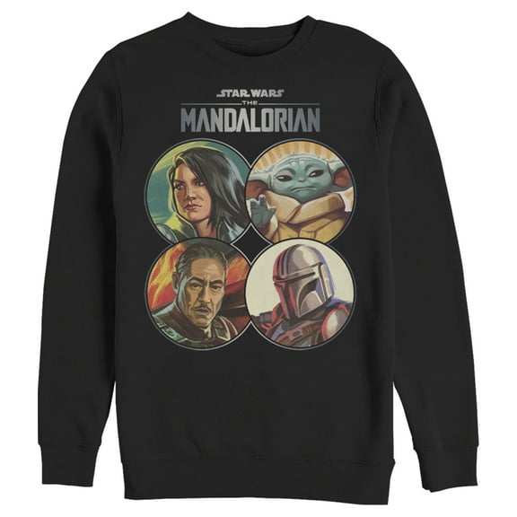 Men's Star Wars: The Mandalorian Character Frame  Sweatshirt Black Large