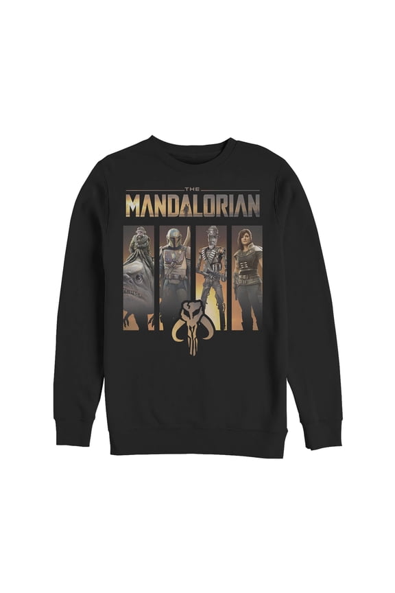Men's Star Wars: The Mandalorian Character Panel  Sweatshirt Black X Large