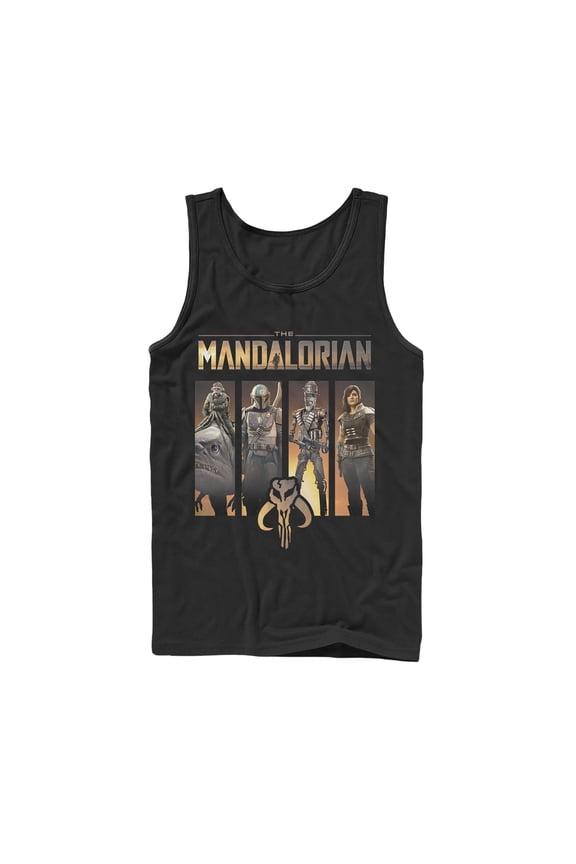 Men's Star Wars: The Mandalorian Character Panel Tank Top Black Medium