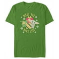 thumbnail image 1 of Men's Star Wars: The Mandalorian Christmas Grogu Made the Nice List Graphic Tee Kelly Green Large, 1 of 5