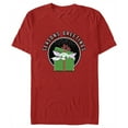 thumbnail image 1 of Men's Star Wars: The Mandalorian Christmas Grogu Seasons Greetings Graphic Tee Red X Large, 1 of 5