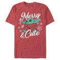 thumbnail image 1 of Men's Star Wars: The Mandalorian Christmas The Child Merry and Cute  Graphic Tee Red Heather 3X Large, 1 of 5