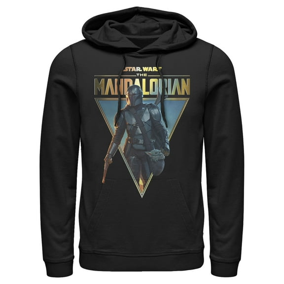 Men's Star Wars: The Mandalorian Clan of Two  Pull Over Hoodie Black Large