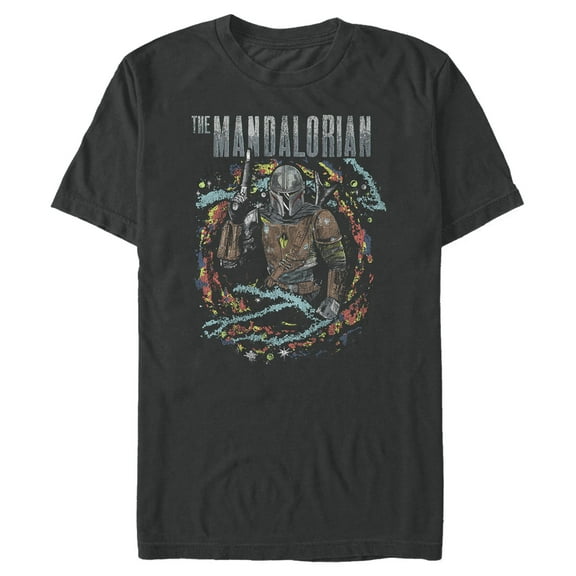 Men's Star Wars: The Mandalorian Cosmic Mando  Graphic Tee Black X Large