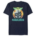 thumbnail image 1 of Men's Star Wars: The Mandalorian Cute Cartoon Din Djarin and Grogu Graphic Tee Navy Blue X Large, 1 of 5