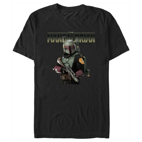 Men's Star Wars: The Mandalorian Din Djarin Action Pose  Graphic Tee Black Large