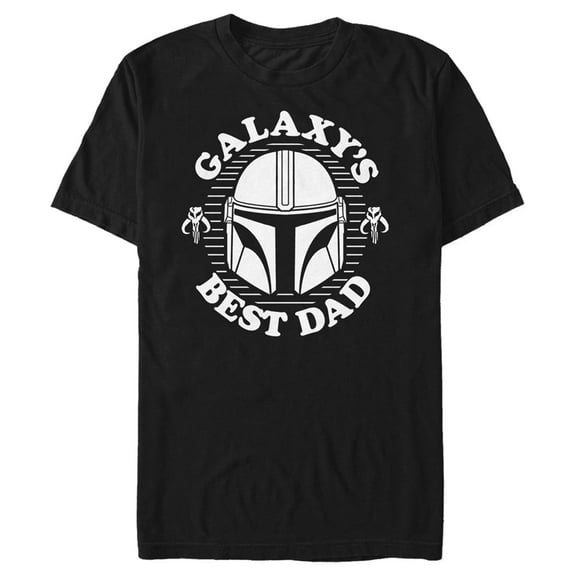Men's Star Wars: The Mandalorian Din Djarin Galaxy's Best Dad  Graphic Tee Black 2X Large