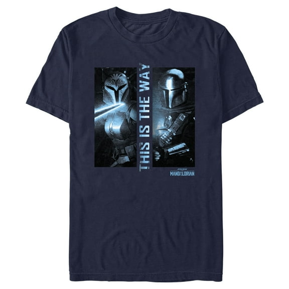 Men's Star Wars: The Mandalorian Din Djarin and Bo-Katan Kryze This is the Way  Graphic Tee Navy Blue Small