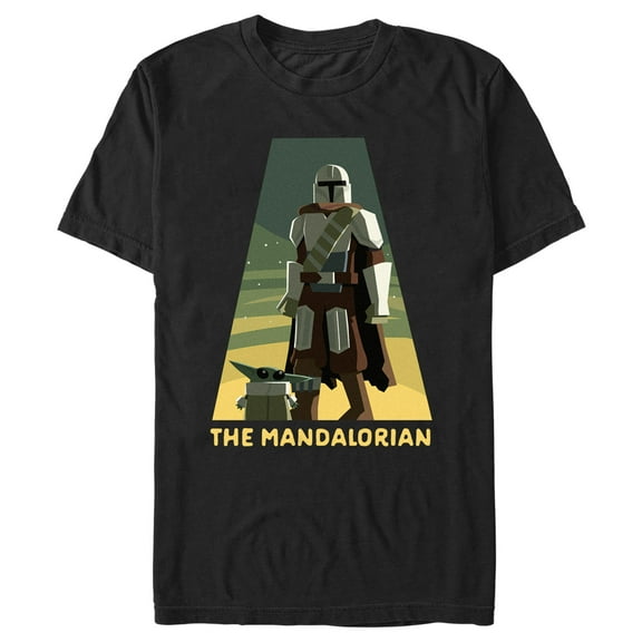 Men's Star Wars: The Mandalorian Din Djarin and Grogu Spotlight  Graphic Tee Black Medium