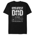 thumbnail image 1 of Men's Star Wars: The Mandalorian Distressed Greatest Dad in the Galaxy Graphic Tee Black 2X Large, 1 of 5