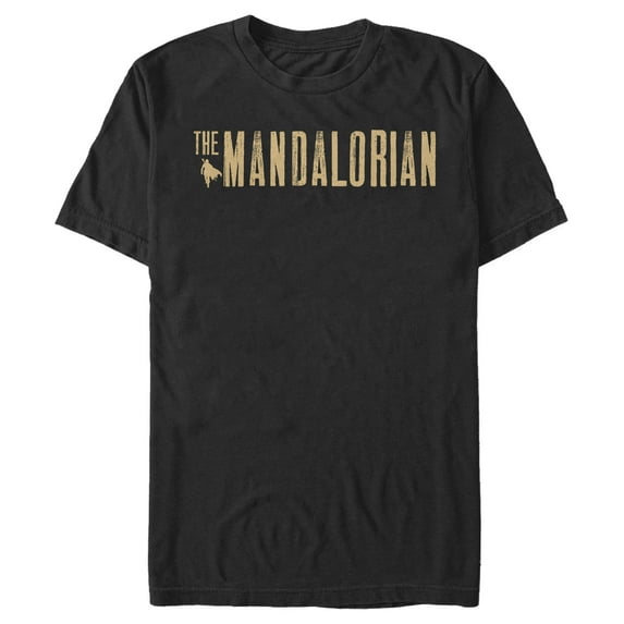 Men's Star Wars: The Mandalorian Distressed Logo Graphic Tee Black Medium