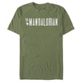 thumbnail image 1 of Men's Star Wars: The Mandalorian Distressed Title Logo Graphic Tee Military Green 3X Large, 1 of 3