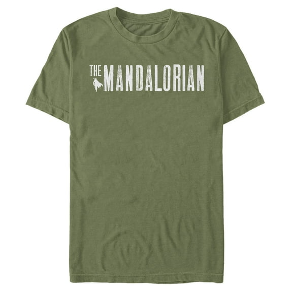 Men's Star Wars: The Mandalorian Distressed Title Logo Graphic Tee Military Green 3X Large