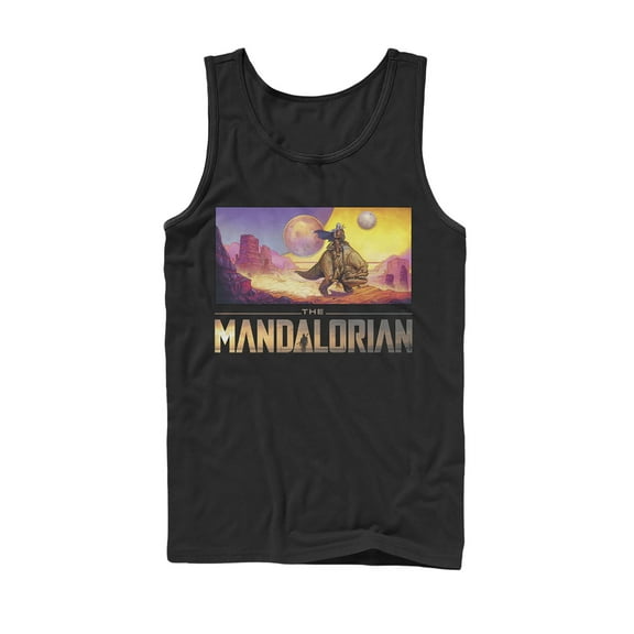 Men's Star Wars: The Mandalorian Dreamscape Journey  Tank Top Black Small