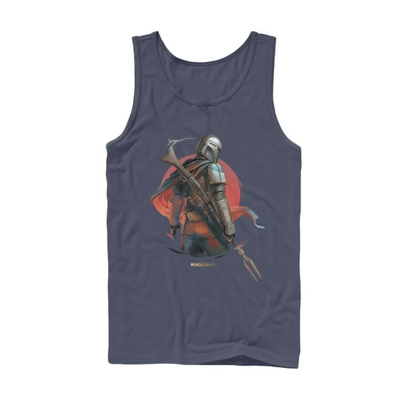 Men's Star Wars: The Mandalorian Dusty Sunset  Tank Top Navy Blue Large