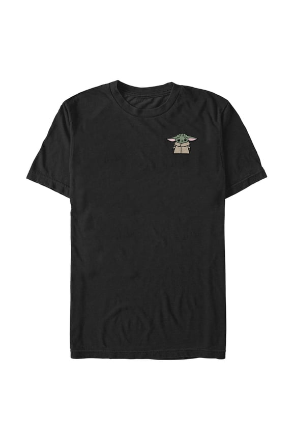 Men's Star Wars: The Mandalorian Embroidered Grogu Graphic Tee Black Medium