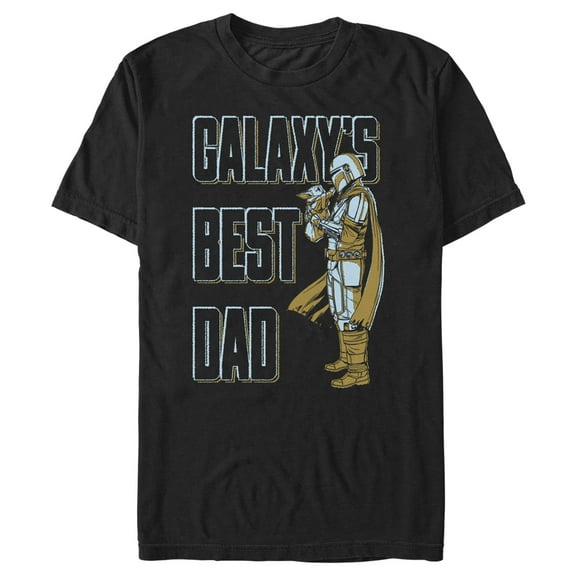 Men's Star Wars: The Mandalorian Father's Day Mando Galaxy's Best Dad  Graphic Tee Black Large