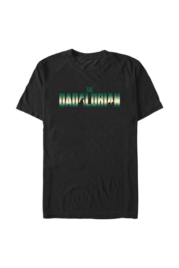 Men's Star Wars: The Mandalorian Father's Day The Dadalorian Green Logo Graphic Tee Black X Large