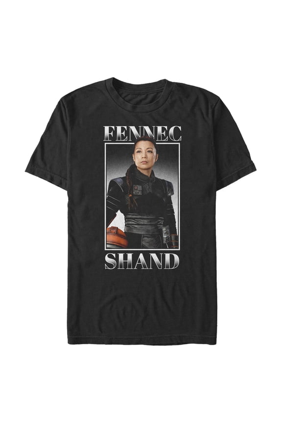 Men's Star Wars: The Mandalorian Fennec Shand Portrait Graphic Tee Black Large