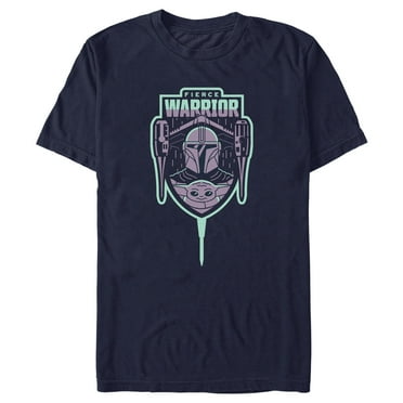 Men's Star Wars: The Mandalorian Fierce Warrior  Graphic Tee Navy Blue X Large