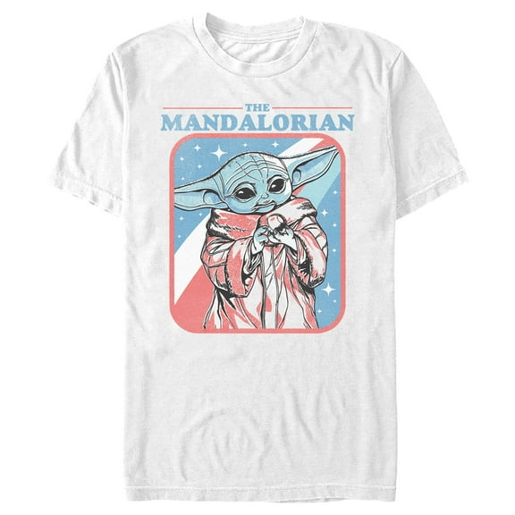 Men's Star Wars: The Mandalorian Fourth of July Grogu Stars and Stripes  Graphic Tee White 2X Large
