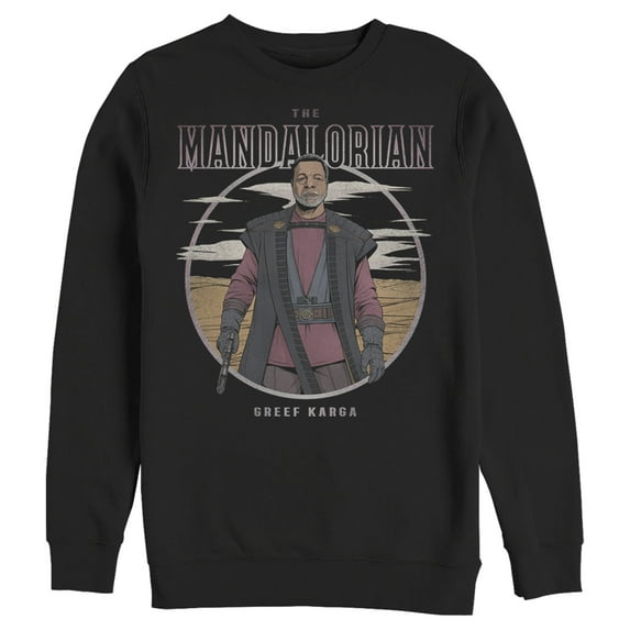 Men's Star Wars: The Mandalorian Greef Karga Portrait Sweatshirt Black X Large