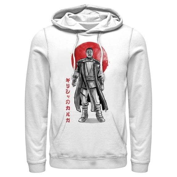 Men's Star Wars: The Mandalorian Greef Karga Watercolor Portrait Pull Over Hoodie White Small