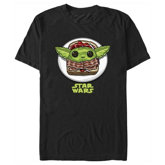 Men's Star Wars: The Mandalorian Grogu Avocado Toast  Graphic Tee Black Medium