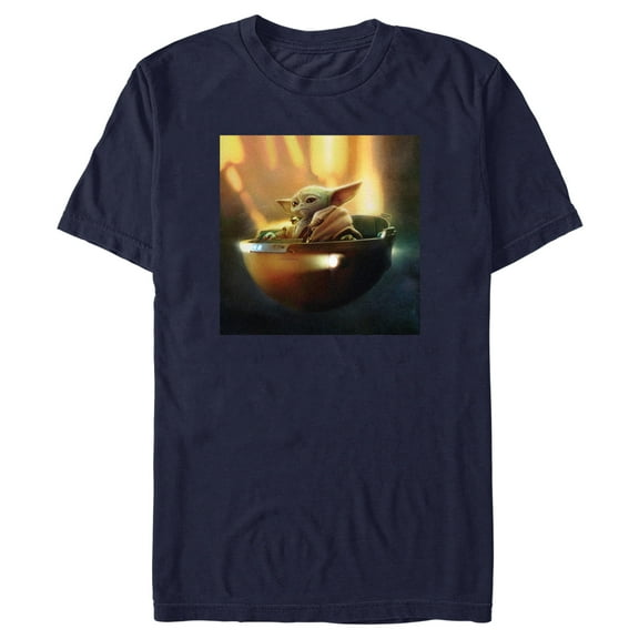 Men's Star Wars: The Mandalorian Grogu Bassinet Still  Graphic Tee Navy Blue X Large
