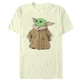 thumbnail image 1 of Men's Star Wars: The Mandalorian Grogu Big Coat Portrait Graphic Tee Beige 2X Large, 1 of 4