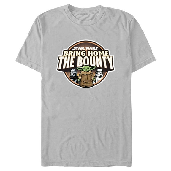 Men's Star Wars: The Mandalorian Grogu Bounty Graphic Tee Silver Medium