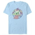 thumbnail image 1 of Men's Star Wars: The Mandalorian Grogu Butterflies Circle Graphic Tee Light Blue Large, 1 of 4
