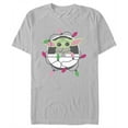 thumbnail image 1 of Men's Star Wars: The Mandalorian Grogu Christmas Lights Graphic Tee Silver Small, 1 of 4